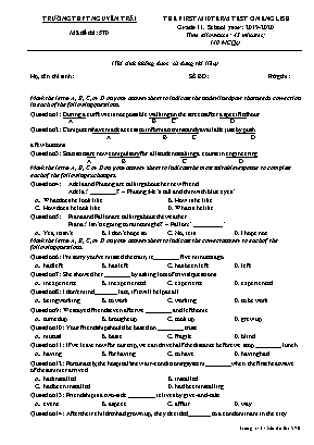 Đề kiểm tra học kỳ I môn Tiếng Anh Lớp 11 - Mã đề 570 - Năm học 2019-2020 - Trường THPT Nguyễn Trãi